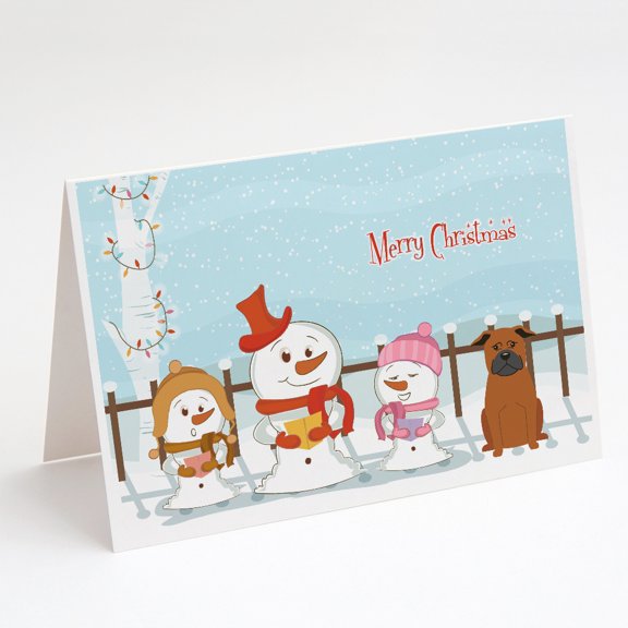 Merry Christmas Carolers Chinese Chongqing Dog Greeting Cards and Envelopes Pack of 8