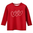 thumbnail image 4 of Gunia Valentines Shirts For Kids Boys Girls 3/4 Sleeve Love Heart Graphic Crew Neck Casual Breathable Soft Valentine'S Day T-Shirt Kids Tee Tops 3-14 Years Red, 4 of 4