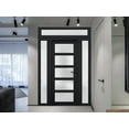 thumbnail image 3 of Front Exterior Prehung Metal-Plastic Door Frosted Glass / Manux 8002 Matte Black / 2 Side and Top Window / Office Commercial and Residential Doors Entrance Patio Garage 68" x 94" Right-hand Inswing, 3 of 6