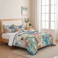 thumbnail image 5 of King Quilt Set 96''x106'', Coastal Sea Turtle Lightweight Bedspread Coverlet Set with 2 Pillow Shams, Rustic Vintage Nautical Starfish Coral Breathable All Season Quilt Bedding for Bedroom/Guest Room, 5 of 9