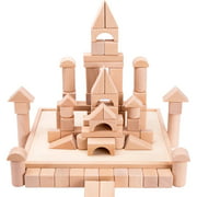 72 PCS Wooden Building Block Set Castle Blocks Kit