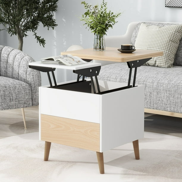 EUROCO Modern Double Lift Top Coffee Table with Powerful Lifting Frame ...