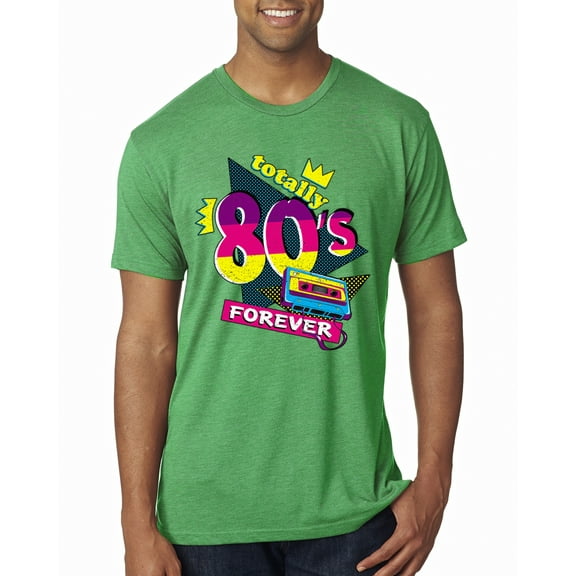 Wild Bobby, Totally 80's Forever Vintage Mens Premium Tri Blend T-Shirt, Envy, Large