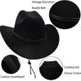 thumbnail image 3 of 2025 Latest Model Vintage Western Cowboy Hat for Men Outback Cowgirl Hat M/L, 3 of 5