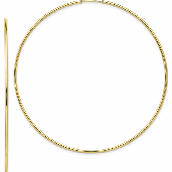 10K Yellow Gold Polished Endless Tube Hoop Earrings (71 X 71) Made In Peru 10t972