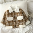 thumbnail image 4 of Shadoumai Kids Toddler Infant Baby Boys Girls Flannel Jacket Plaid Long Sleeve Lapel Button Down Fall Warm Kids, 4 of 4