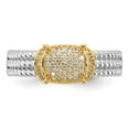 thumbnail image 4 of Auriga 925 Sterling Silver Rhodium/Gold-tone Pav‚ CZ Ring for Women Size- 8, 4 of 6