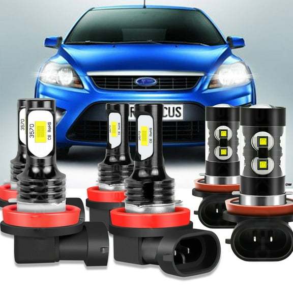 BMZONCC For Ford Focus 2012 2013-2018 6000K LED Headlight  High/Low Beam   Fog Light Bulbs Kit