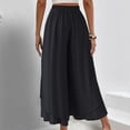 thumbnail image 4 of Besolor Women's Chiffon Wide Leg Palazzo Pants High Elastic Waist Casual Flowy Layered Boho Business Trousers, 4 of 7