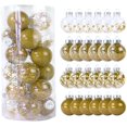 thumbnail image 1 of 24PCS Decoración del Día de Navidad 6cm/2.36" Juego de Bolas Transparentes de Plástico de Color Juego de Bolas Pintadas Inastillables Colgante de Árbol de Navidad para el Hogar Suministros Navideños (Oro) Rojo Verde, 1 of 5