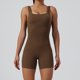 thumbnail image 1 of Ropa de yoga de una pieza sin costuras para mujer, pantalones cortos de una pieza con cuello cuadrado y lavado de arena para yoga y fitness, 1 of 4