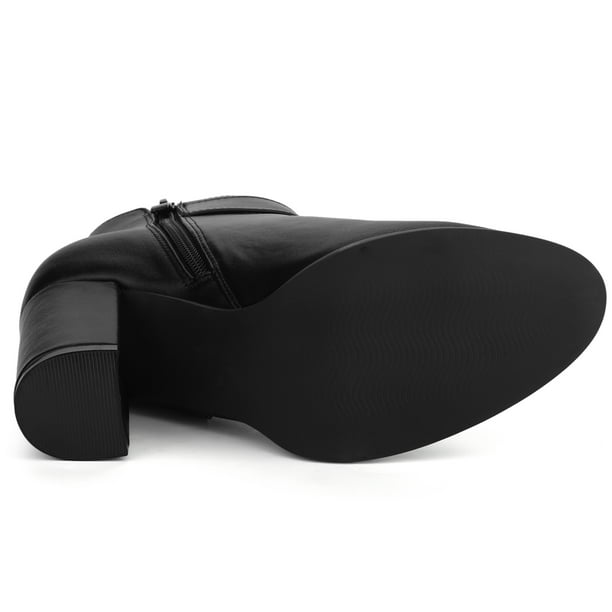 Bottines talons hauts et bout rond pour femmes Noir 41 Walmart