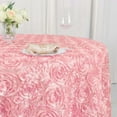 thumbnail image 2 of Efavormart 120" Wholesale Round Table Cover PINK Grandiose Rosette 3D Satin Tablecloth For Wedding Party Event Decoration, 2 of 10