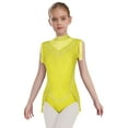thumbnail image 1 of renvena Girl's Fringe Tutu Skirted Leotard Sparkly Figure Ice Skating Dance Modern Bodysuit Fluorescent Yellow 12, 1 of 5