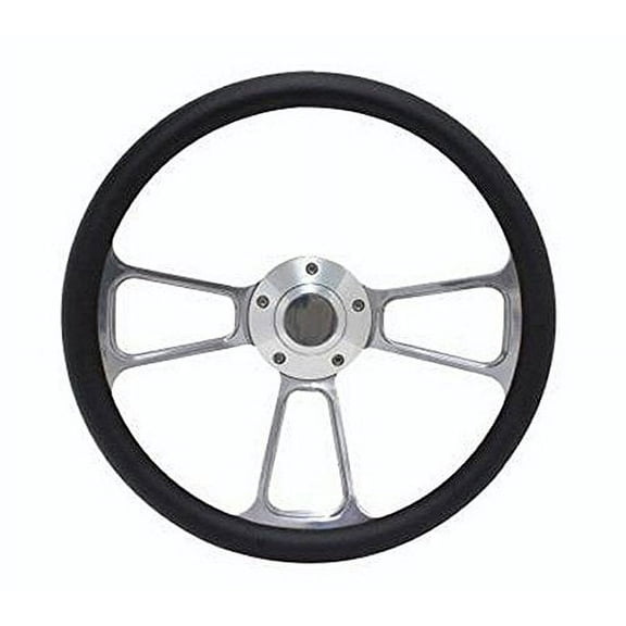 New World Motoring Kubota, Tomberlin Golf Cart 14" Black Steering Wheel Includes Horn & Adapter