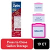 Ziploc® Brand Holiday Storage Gallon Bags, 19 Count, Reusable, Easy Open Tabs, Secure Double Zipper, Non-Slip Texture, Limited Edition, Festive Holiday Designs