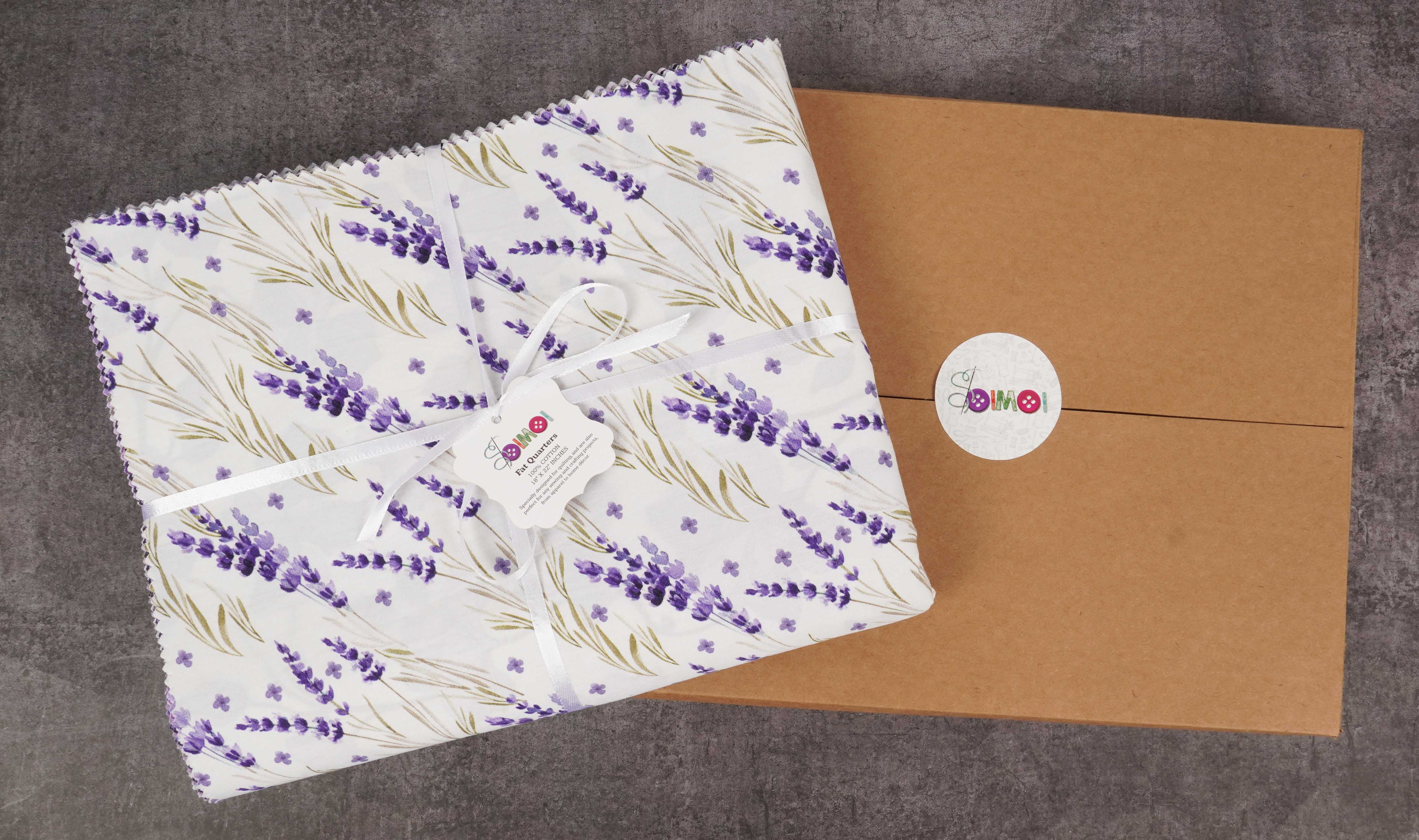Soimoi 16 Pc Fat Quarter Bundle,FloralPrint 18"x 22"DIY Patchwork-100% CottonPre-Cut Quilting Fabric Purple & White