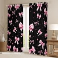 thumbnail image 3 of Homewish Modern Fashion Bowknot Black Out Curtains for Kids, Black Pink Bow-tie Curtains Pack of 2 (42x63 Each), Princess Style Bedroom Curtains, Window Curtains Decor, 3 of 7