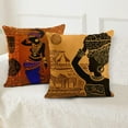 thumbnail image 5 of Set of 4 Throw Pillow Covers Retro Abstract Black and Brown Basket Zebra Giraffe African Women Ethnic Tribe Decorative Pillow Cases Home Decor Standard Square 18x18 Inches Pillowcases, 5 of 6