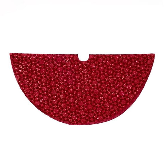 Kurt S. Adler 72 in. Burgundy Sequin with Metallic Cord Tree Skirt