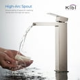 thumbnail image 2 of Kibi Waterfall Single Handle Bathroom Vessel Sink Faucet with Pop Up Drain, 2 of 3