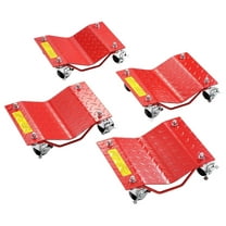 Wheel Dolly, 8000 lbs Capacity Heavy-Duty Steel Car Mover, Wheel Dolly Car Tire Stake Set with Brakes, Vehicle Moving Cart Moving Cars, Trucks, Trailers, Motorcycles, and Boats, Set of 4, Red