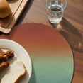 thumbnail image 3 of Burnt Orange Teal Ombre Round Placemats Set of 2 for Dinning Tables,Heat-proof Braided Table Mats 13 Inch,Modern Abstract Art Aesthetics Washable Place Mat for Kitchen Restaurant Party Table Decor, 3 of 9