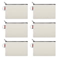 thumbnail image 1 of Aspire 6-Pack Canvas Pouches with Metal Ring, DIY Craft Storage Bags, 6 x 4 Inch - Natural, 1 of 7