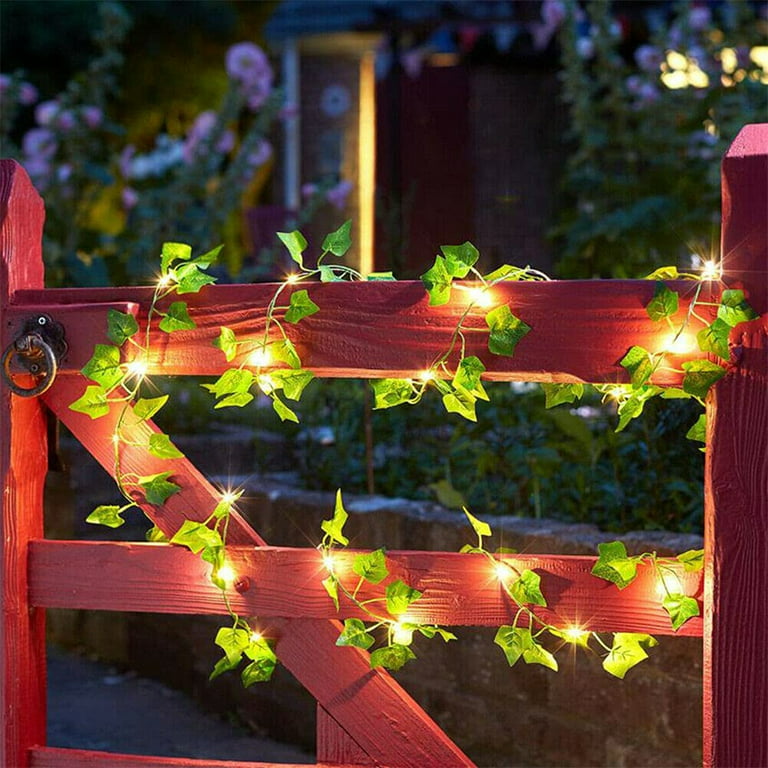 Kaszoo 84ft 12 Pack Artificial Ivy Garland Fake Plants, Vine Hanging Garland with 80 LED String Light, Hanging for Home Kitchen Garden Office