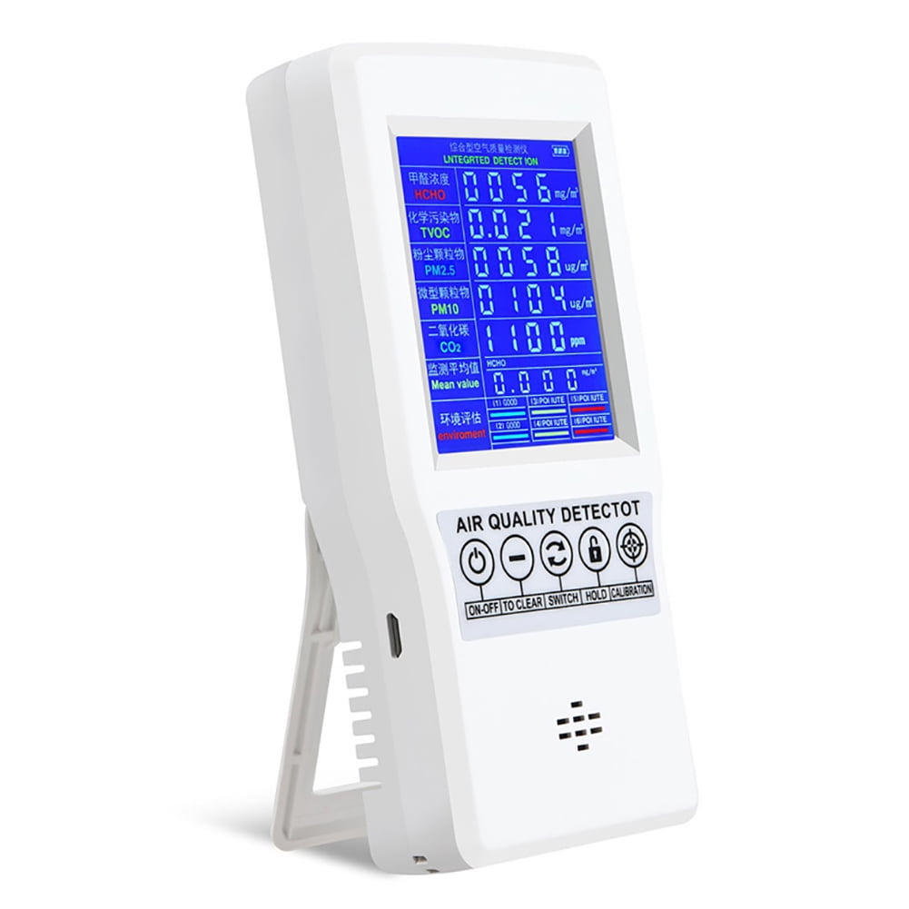 for Home Indoor Car Air Pollution Detection Accurate Air Tester Detector for Formaldehyde Home Air Test Kits with LED Screen Digital Display HCHO CO2 TVOC Air Quality Monitor AQI CO for Home Indoor Car Air Pollution Detection Accurate Air Tester Detector for Formaldehyde Home Air Test Kits with LED Screen Digital Display HCHO CO2 TVOC Air Quality Monitor AQI CO