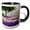 Black/White, variant on 3drose, Usa, Washington, Sequim, Lavender Field Blooming with Lone Tree, 11oz Two-tone Yellow Mug