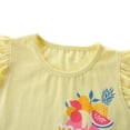 thumbnail image 4 of URMAGIC Baby Girls Little Kid Flamingo Fly Sleeve T-shirts Pineapple Shorts Cartoon 2PCS Summer Outfits, 4 of 12