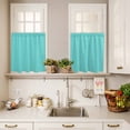 thumbnail image 3 of 3 Piece Kitchen Curtains and Valances Set Modern Striped Cafe Curtains 36 Inch Length Geometric Abstract Minimalist Valance & Tier Curtain for Living Room Bedroom Small Window 54"x18"+27"x36"*2, 3 of 6