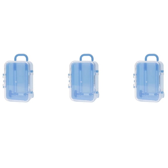 3X Blue Mini Travel Suitcase Box Personality Wedding Box Luggage Trolley Case Toy