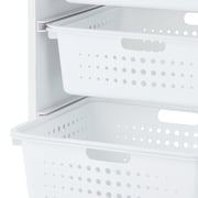 Your Zone Kids Sliding Bin Organizer with 4 Storage Bins, White