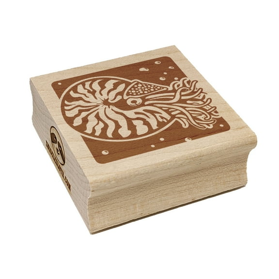 Chambered Nautilus Sea Ocean Creature Square Rubber Stamp Stamping Scrapbooking Crafting - Small 1.25in
