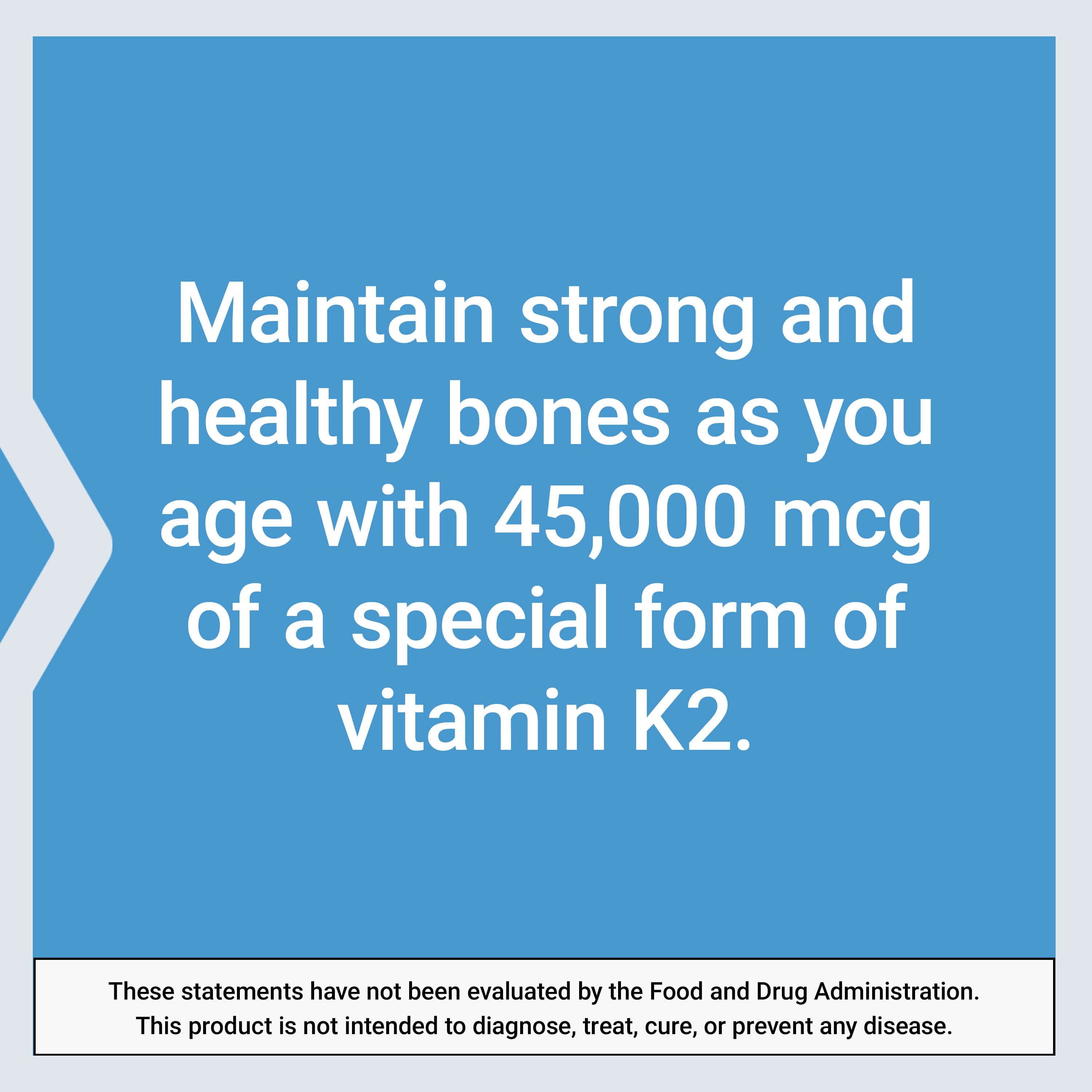 Life Extension Mega Vitamin K2 High Potency for Strong Bones, clinically studied 45 mg K2 dosage, promotes healthy bone density, gluten-free, non-GMO, 30 capsules