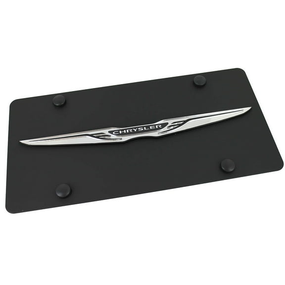 Chrysler Wing Logo License Plate (Black)