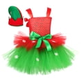 thumbnail image 1 of Conjunto de elfo navideño verde con diseño de moda navideña, juego de rol para fiestas, falda de ballet para niñas, falda abullonada, 1 of 6