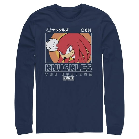 Mens Sonic the Hedgehog Knuckles Portrait Long Sleeve Shirt