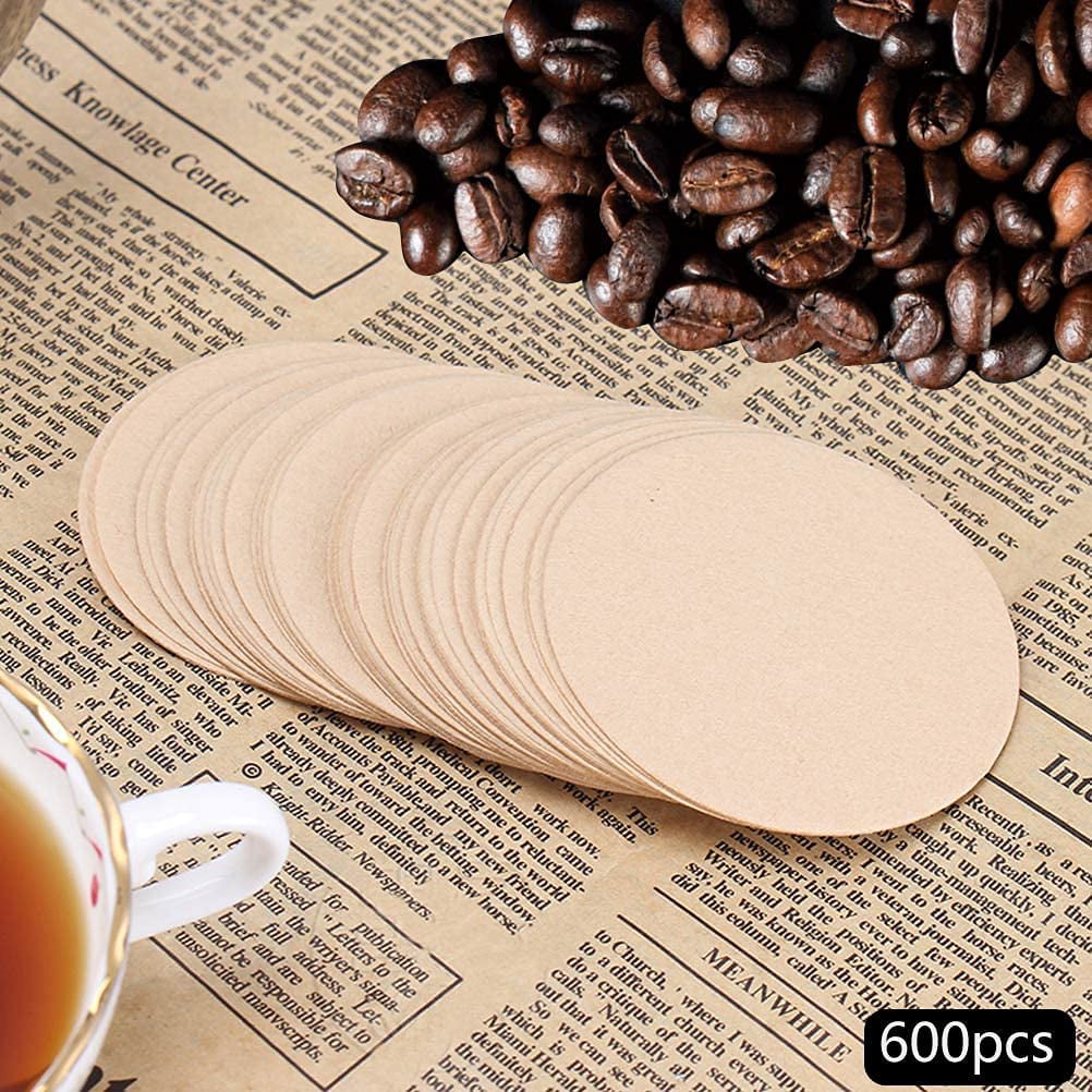 600 PCS Coffee Replacement Paper 64mm Unbleached White Round Coffee Maker Filters Coffee Maker Micro Paper for Aeropress Coffee Maker