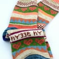 thumbnail image 4 of 5 Pairs Womens Wool Socks Thick Knit Vintage Winter Warm Cozy Crew Socks, 4 of 6
