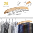thumbnail image 3 of Topekada 2 Pack Tie Hanger Tank Top Hanger,Wooden 48 Hooks Hanger Set,Tie Rack,Belt Organizer for Closet,with Upgraded 360 Degree Rotating,Multiuse Hanger for Bras,Tank Tops,Camisoles(Nature), 3 of 7