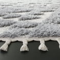 thumbnail image 3 of SAFAVIEH Moroccan Tassel Larry Geometric Shag Area Rug, Gray/Ivory, 6'7" x 6'7" Round, 3 of 7