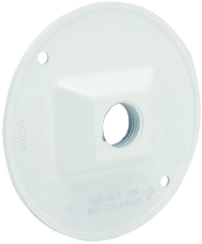 Bell Weatherproof Round Cover 1-1/2 Outlet White 5193-1 
