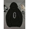 thumbnail image 2 of Men's Print Drop Shoulder Long Sleeve Drawstring Pocket Casual Hoodie  Crown Of Thorns Design Autumn/Winter, 2 of 6