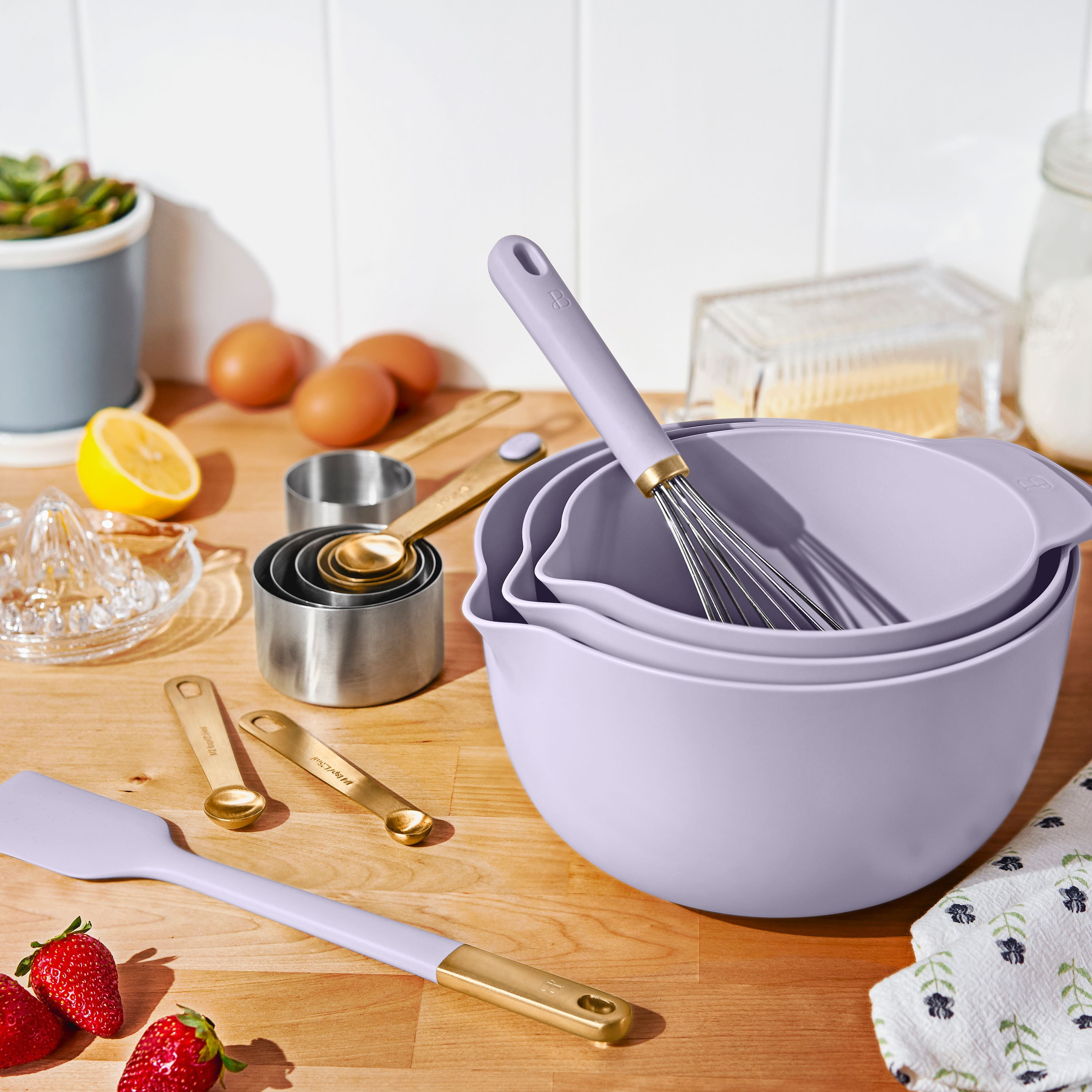 Beautiful 14-Piece Mix & Measure Set, Lavender by Drew Barrymore
