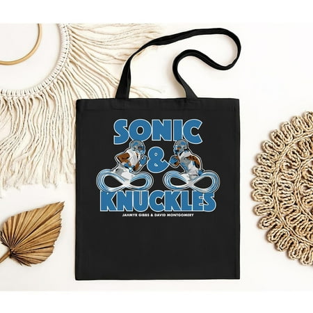 vintage Modern Essence .NEW BRAND-WM160  Softness & Comfort Organic Cotton T-Bags Sonic And Knuckles Jahmyr Gibbs And David Montgomery Tote Bag-TH42505