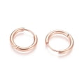 thumbnail image 2 of Ion Plating(IP) 304 Stainless Steel Huggie Hoop Earrings Hypoallergenic Earrings with 316 Surgical Stainless Steel Pin Rose Gold 10 Gauge, 2 of 3