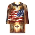thumbnail image 3 of 250th American Flag Shirts Women 4th of July V-Neck 3/4 Sleeve Patriotic T-Shirt 2026 Independence Day Tops, 3 of 7